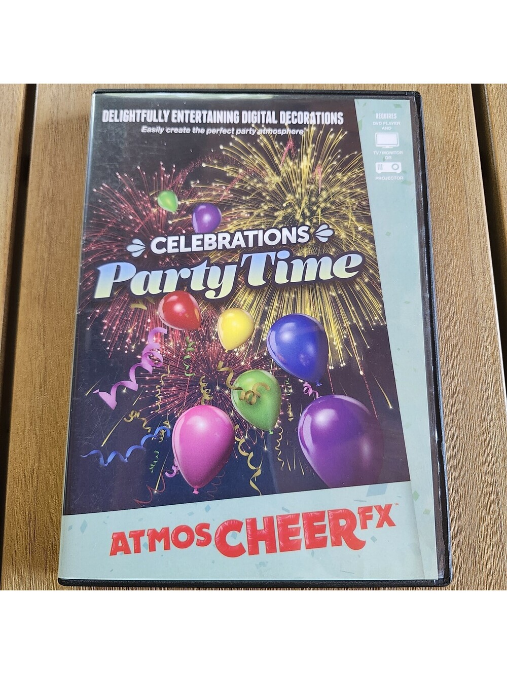 Celebrations Party Time DVD Christmas Window Projection Prop by AtmosCheer FX